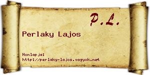 Perlaky Lajos névjegykártya